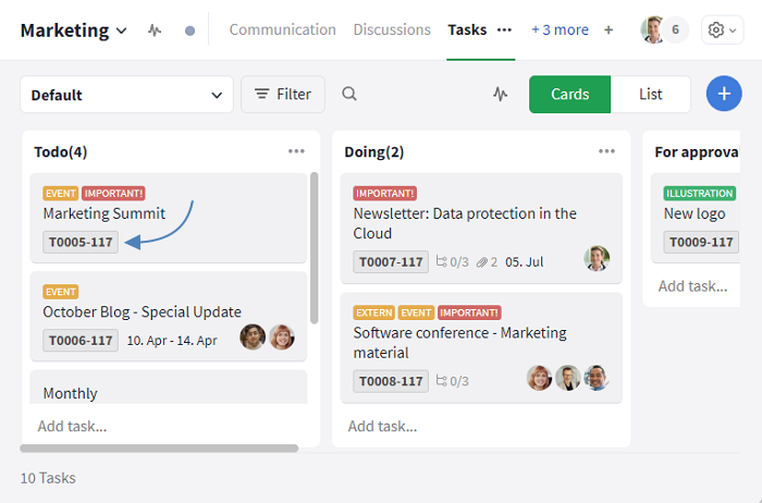 Task ID on Kanban cards